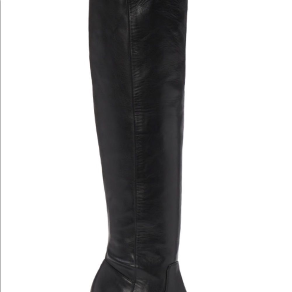 NWT VINCE CAMUTO DEMERRI OVER THE KNEE BLACK BOOTS SEXY LEATHER POINTED … - Picture 5 of 12
